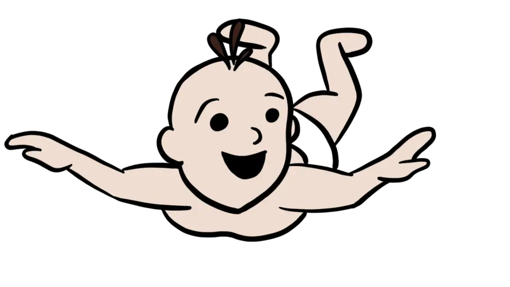 Gezeichnetes Baby auf dem Bauch
